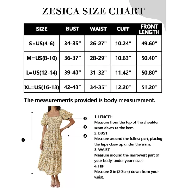 ZESICA Womens 2024 Summer Boho Floral Print Square Neck Ruffle Swing Beach Long Maxi DressBeige