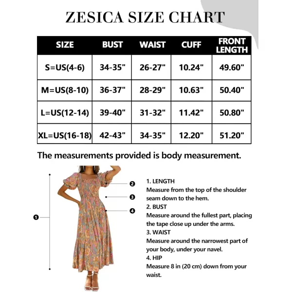 ZESICA Womens 2024 Summer Boho Floral Print Square Neck Ruffle Swing Beach Long Maxi DressGreygreen