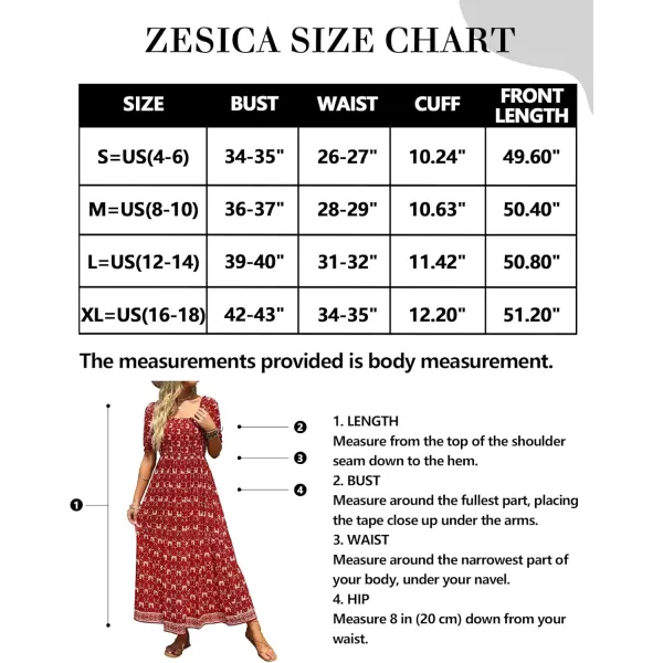 ZESICA Womens 2024 Summer Boho Floral Print Square Neck Ruffle Swing Beach Long Maxi DressLycheered