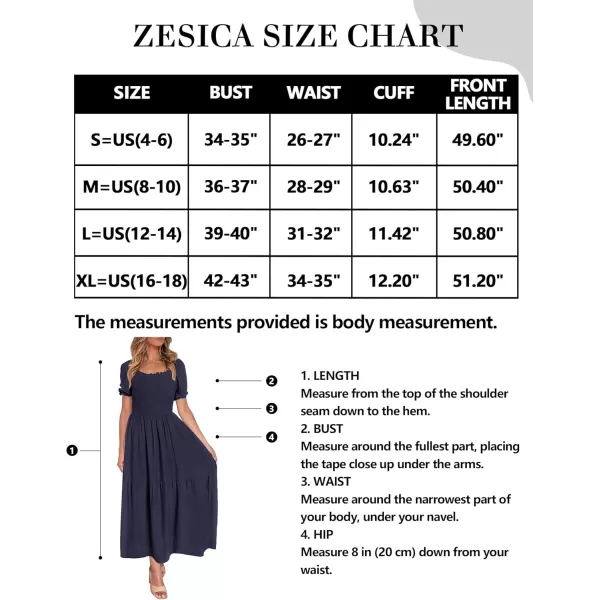 ZESICA Womens 2024 Summer Boho Floral Print Square Neck Ruffle Swing Beach Long Maxi DressNavyblue