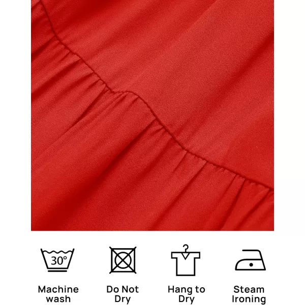 ZESICA Womens 2024 Summer Spaghetti Strap Sleeveless Square Neck Ruffle A Line Swing Mini DressFirered