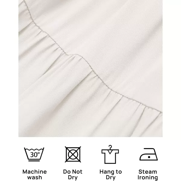 ZESICA Womens 2024 Summer Spaghetti Strap Sleeveless Square Neck Ruffle A Line Swing Mini DressIvory