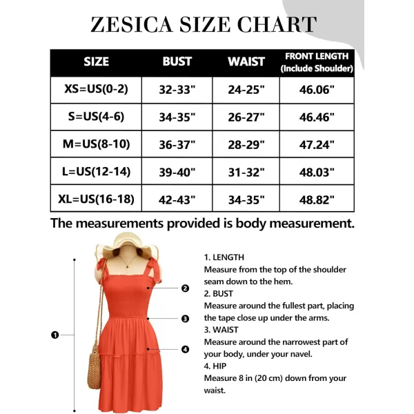 ZESICA Womens 2024 Summer Spaghetti Strap Sleeveless Square Neck Ruffle A Line Swing Mini DressOrange