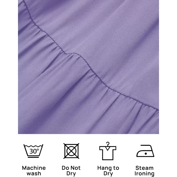 ZESICA Womens 2024 Summer Spaghetti Strap Sleeveless Square Neck Ruffle A Line Swing Mini DressPurple