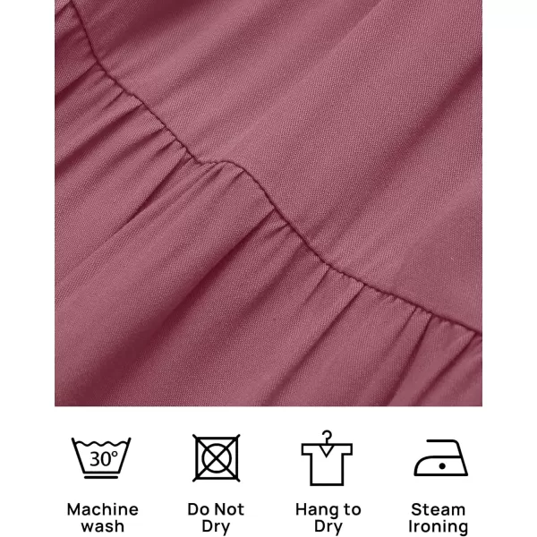 ZESICA Womens 2024 Summer Spaghetti Strap Sleeveless Square Neck Ruffle A Line Swing Mini DressTaro