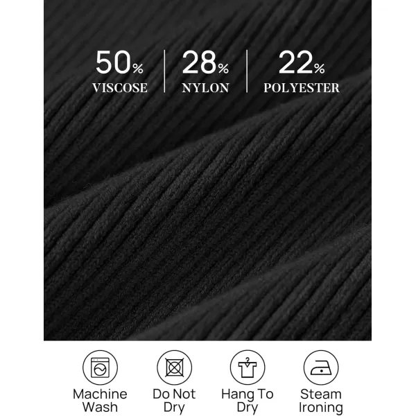 ZESICA Womens 2024 Turtleneck Long Sleeve Shirts Fall Basic Tops Slim Fitted Ribbed Knit SweaterBlack