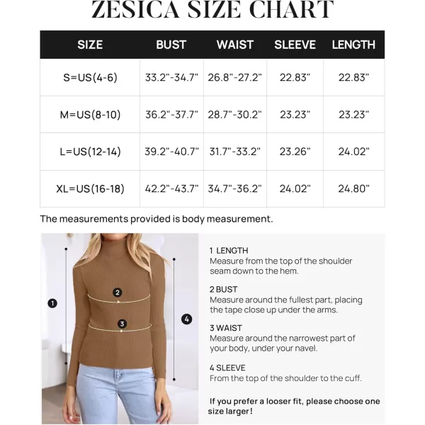 ZESICA Womens 2024 Turtleneck Long Sleeve Shirts Fall Basic Tops Slim Fitted Ribbed Knit SweaterBrown