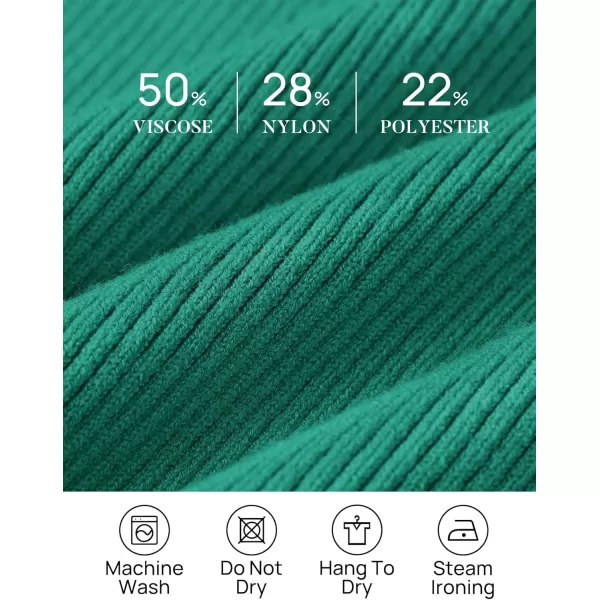 ZESICA Womens 2024 Turtleneck Long Sleeve Shirts Fall Basic Tops Slim Fitted Ribbed Knit SweaterGreen