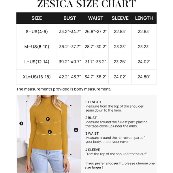 ZESICA Womens 2024 Turtleneck Long Sleeve Shirts Fall Basic Tops Slim Fitted Ribbed Knit SweaterMustard