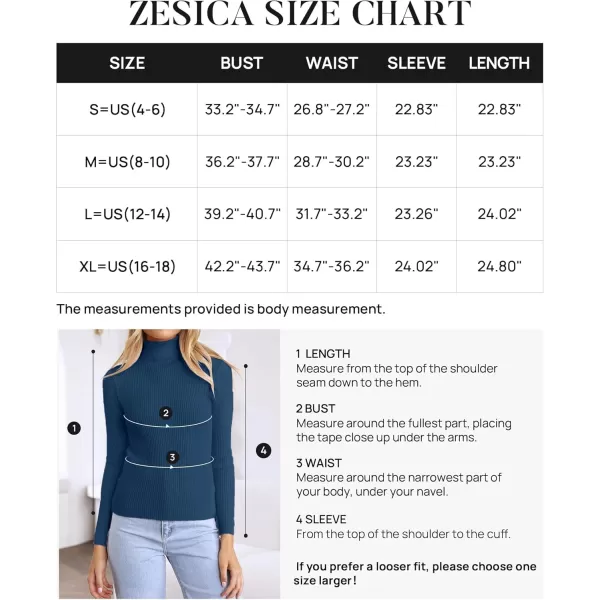 ZESICA Womens 2024 Turtleneck Long Sleeve Shirts Fall Basic Tops Slim Fitted Ribbed Knit SweaterNavy