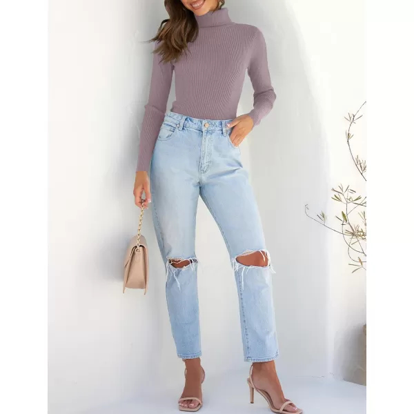 ZESICA Womens 2024 Turtleneck Long Sleeve Shirts Fall Basic Tops Slim Fitted Ribbed Knit SweaterTaro