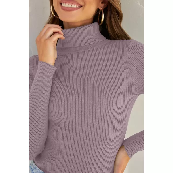 ZESICA Womens 2024 Turtleneck Long Sleeve Shirts Fall Basic Tops Slim Fitted Ribbed Knit SweaterTaro