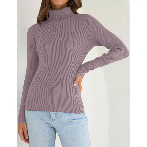 ZESICA Womens 2024 Turtleneck Long Sleeve Shirts Fall Basic Tops Slim Fitted Ribbed Knit SweaterTaro