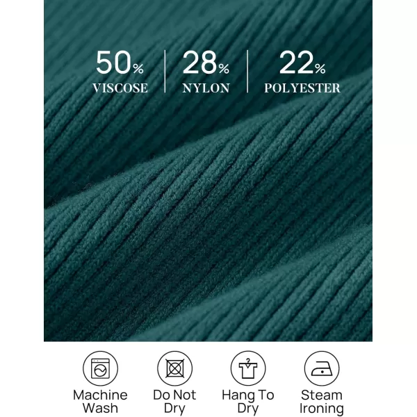 ZESICA Womens 2024 Turtleneck Long Sleeve Shirts Fall Basic Tops Slim Fitted Ribbed Knit SweaterTeal