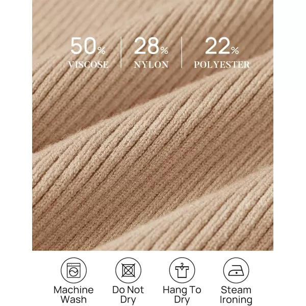 ZESICA Womens 2024 Turtleneck Long Sleeve Shirts Fall Basic Tops Slim Fitted Ribbed Knit SweaterToffee
