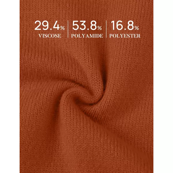 ZESICA Womens Fleece Sherpa Lined Sweater Winter Thermal Shirts 2024 Long Sleeve Mock Neck Slim Fitted Pullover TopsRust