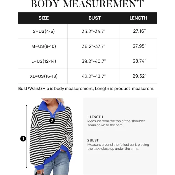 ZESICA Sweatshirts for Womens Long Sleeve Lapel V Neck Striped Oversized TopsBlack