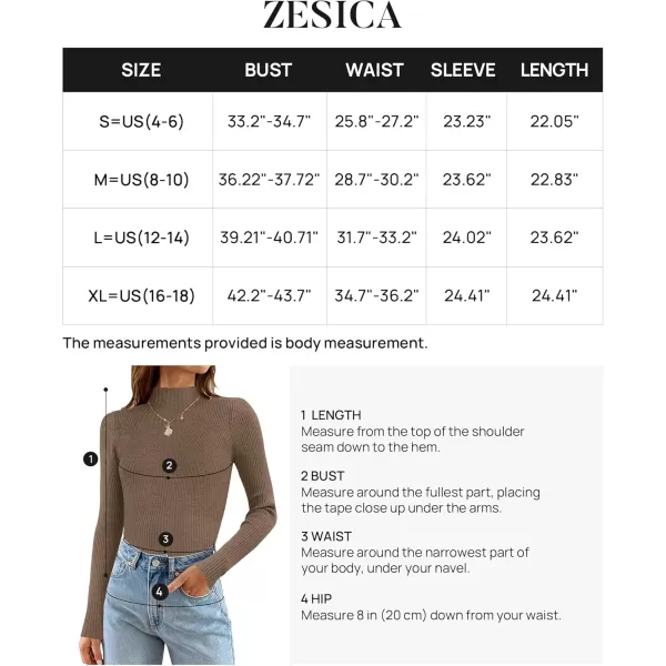 ZESICA Womens 2024 Fall Long Sleeve Turtleneck T Shirt Ribbed Knit Sweater Slim Fit Basic Casual Tee TopsCamel