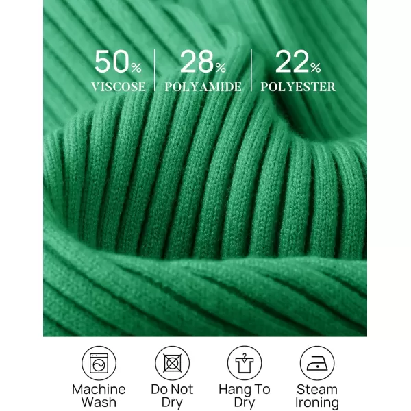 ZESICA Womens 2024 Fall Long Sleeve Turtleneck T Shirt Ribbed Knit Sweater Slim Fit Basic Casual Tee TopsGreen