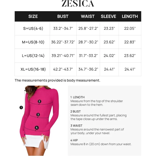 ZESICA Womens 2024 Fall Long Sleeve Turtleneck T Shirt Ribbed Knit Sweater Slim Fit Basic Casual Tee TopsRose