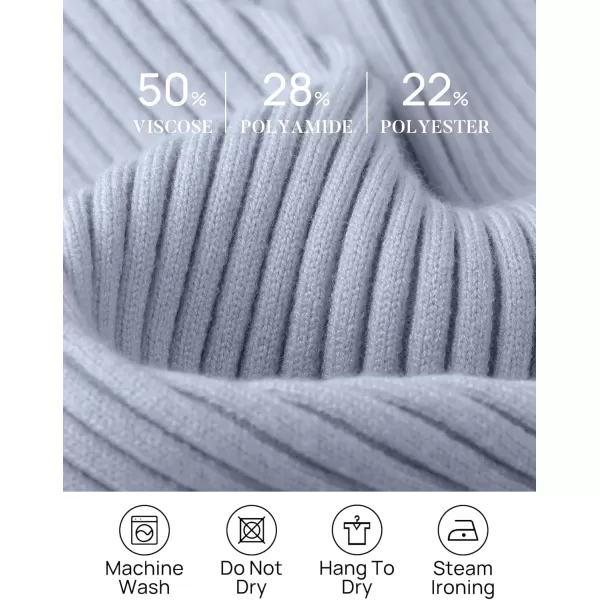 ZESICA Womens 2024 Fall Long Sleeve Turtleneck T Shirt Ribbed Knit Sweater Slim Fit Basic Casual Tee TopsSky