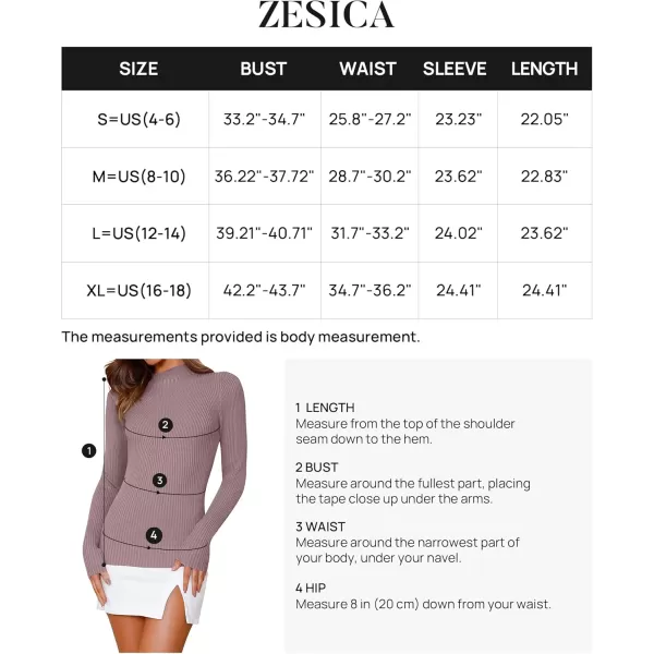 ZESICA Womens 2024 Fall Long Sleeve Turtleneck T Shirt Ribbed Knit Sweater Slim Fit Basic Casual Tee TopsTaro
