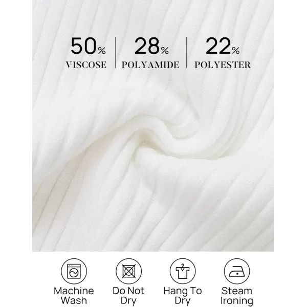 ZESICA Womens 2024 Fall Long Sleeve Turtleneck T Shirt Ribbed Knit Sweater Slim Fit Basic Casual Tee TopsWhite