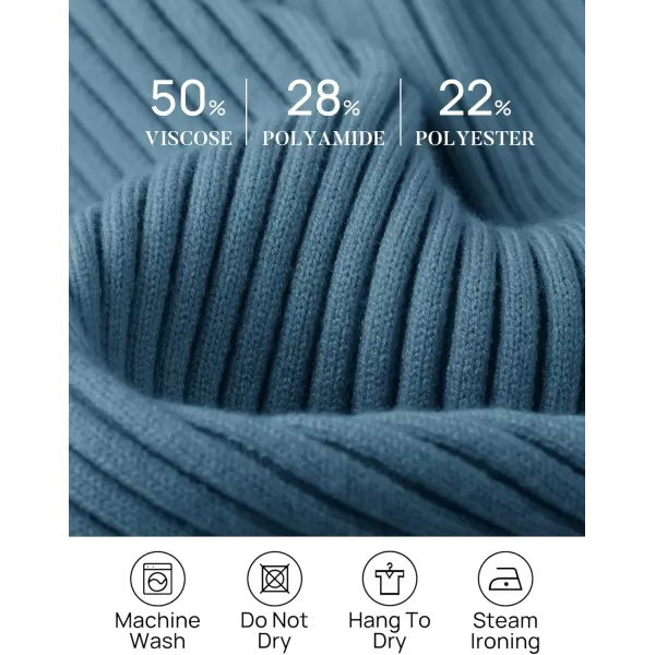 ZESICA Womens 2024 Fall Long Sleeve V Neck T Shirts Ribbed Knit Sweater Slim Fit Solid Basic Casual Tee TopsDarkblue