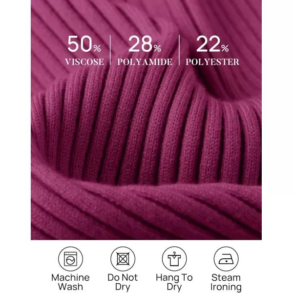 ZESICA Womens 2024 Fall Long Sleeve V Neck T Shirts Ribbed Knit Sweater Slim Fit Solid Basic Casual Tee TopsEggplant
