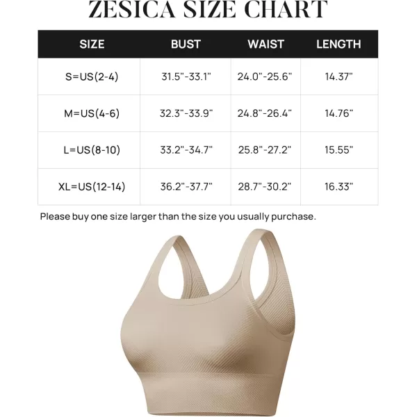 ZESICA Womens Crop Tank Tops Ribbed Square Neck Basic Workout Yoga Tops Summer Sleeveless ShirtsAlmond