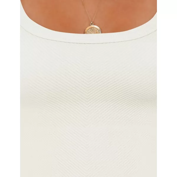 ZESICA Womens Crop Tank Tops Ribbed Square Neck Basic Workout Yoga Tops Summer Sleeveless ShirtsWhite