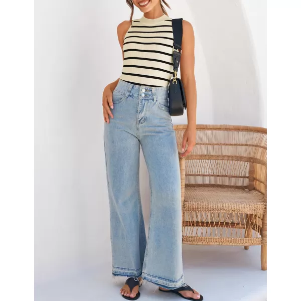 ZESICA Womens Ribbed Tank Tops High Neck Slim Fitted Striped Basic Casual Summer Sleeveless ShirtsApricot