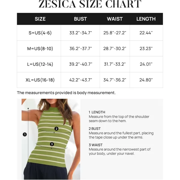 ZESICA Womens Ribbed Tank Tops High Neck Slim Fitted Striped Basic Casual Summer Sleeveless ShirtsAvocadogreen