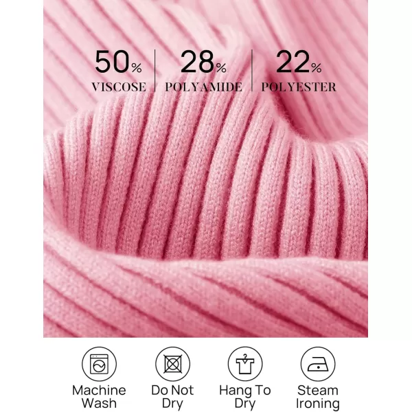 ZESICA Womens 2024 Long Sleeve Square Neck T Shirts Slim Fitted Elegant Fall Ribbed Knit Casual Tee TopsHotpink