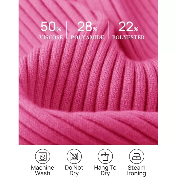 ZESICA Womens 2024 Long Sleeve Square Neck T Shirts Slim Fitted Elegant Fall Ribbed Knit Casual Tee TopsRose