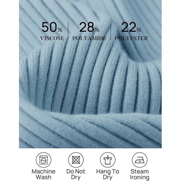 ZESICA Womens 2024 Long Sleeve Square Neck T Shirts Slim Fitted Elegant Fall Ribbed Knit Casual Tee TopsSky