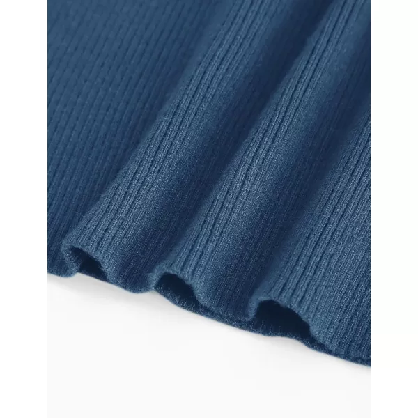 ZESICA Womens 2024 Summer Sleeveless Tank Tops Ribbed High Neck Racerback Slim Fitted Color Block Casual ShirtsDarkblue