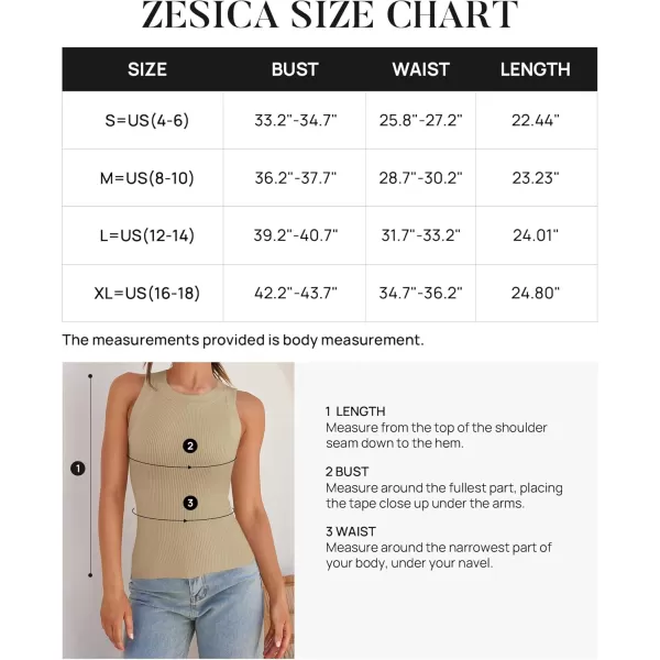 ZESICA Womens 2024 Summer Sleeveless Tank Tops Ribbed High Neck Racerback Slim Fitted Color Block Casual ShirtsKhaki