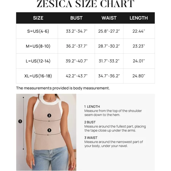 ZESICA Womens 2024 Summer Sleeveless Tank Tops Ribbed High Neck Racerback Slim Fitted Color Block Casual ShirtsSand