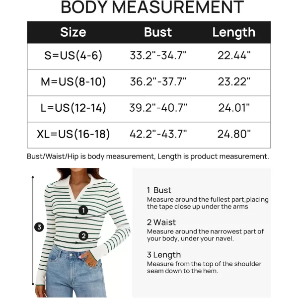 ZESICA Womens Long Sleeve V Neck Knit Tops 2024 Fall Striped Sweater Slim Fit Casual Basic Tee TopsGreen