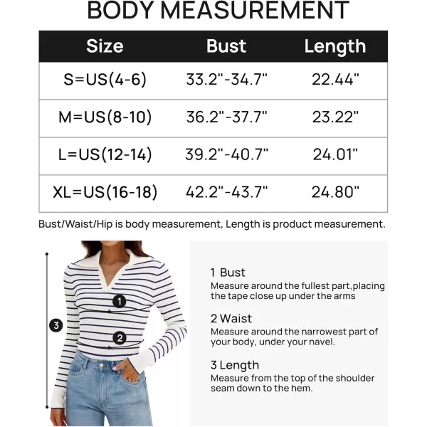 ZESICA Womens Long Sleeve V Neck Knit Tops 2024 Fall Striped Sweater Slim Fit Casual Basic Tee TopsNavy