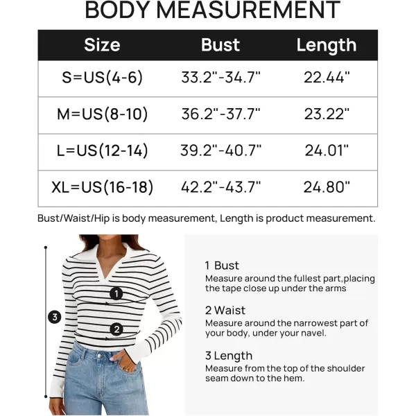 ZESICA Womens Long Sleeve V Neck Knit Tops 2024 Fall Striped Sweater Slim Fit Casual Basic Tee TopsWhite