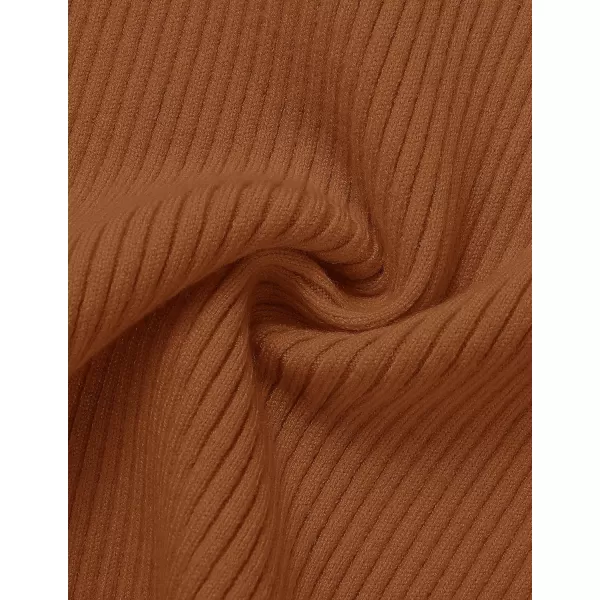 ZESICA Womens Short Sleeve Crewneck T Shirt 2024 Summer Ribbed Knit Slim Fit Basic Solid Color Tee TopsBrown