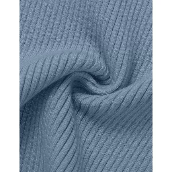 ZESICA Womens Short Sleeve Crewneck T Shirt 2024 Summer Ribbed Knit Slim Fit Basic Solid Color Tee TopsDustyblue