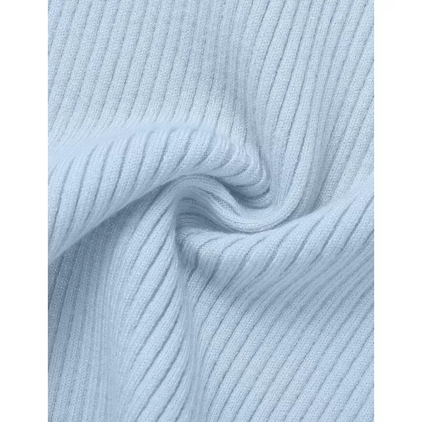 ZESICA Womens Short Sleeve Crewneck T Shirt 2024 Summer Ribbed Knit Slim Fit Basic Solid Color Tee TopsSkyblue