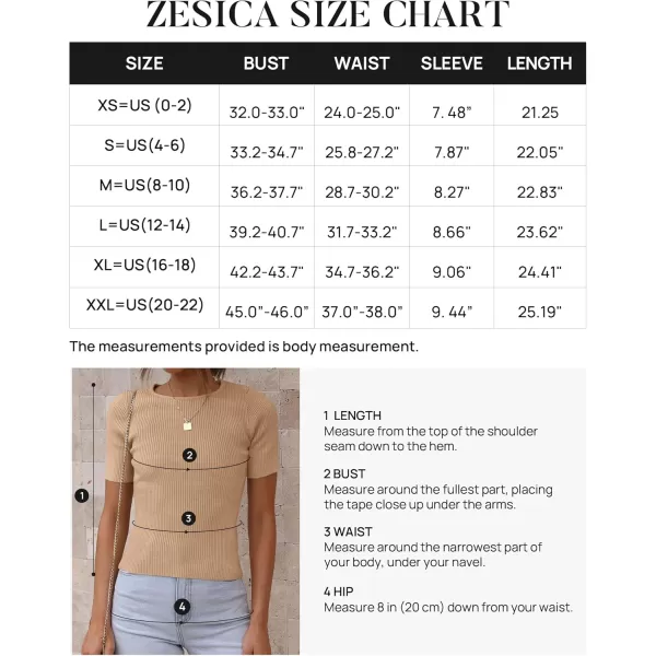 ZESICA Womens Short Sleeve Crewneck T Shirt 2024 Summer Ribbed Knit Slim Fit Basic Solid Color Tee TopsToffee