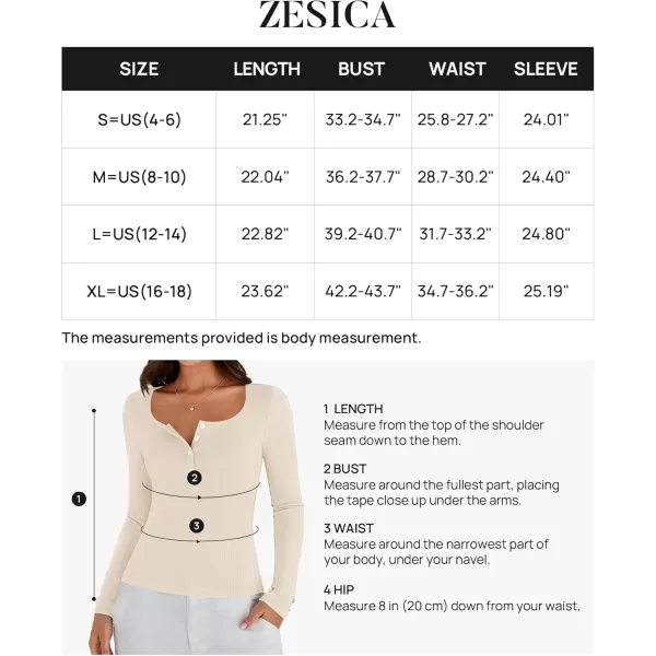ZESICA Womens Long Sleeve Button Ribbed Shirts 2024 Fall Scoop Neck Casual Henly TopsApricot