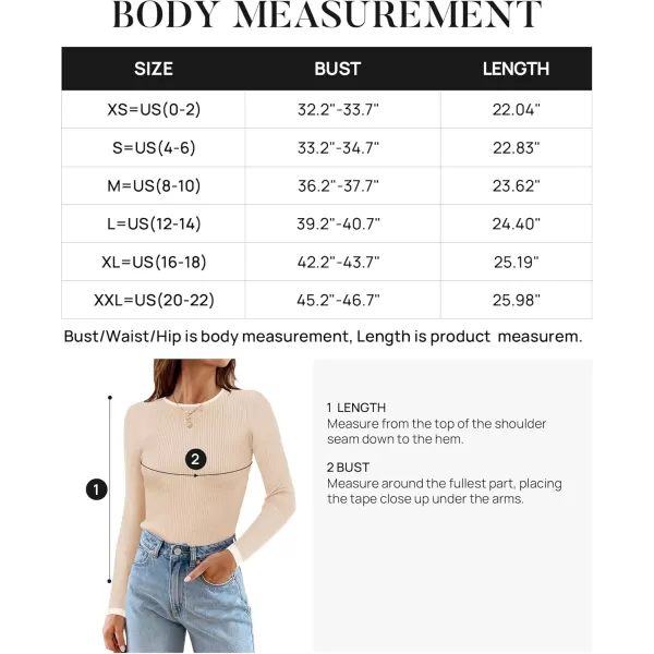 ZESICA Womens Long Sleeve Crewneck Shirts 2024 Fall Knit Sweater Slim Fitted Casual Basic Tee TopsApricot
