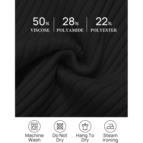 ZESICA Womens Long Sleeve Crewneck Shirts 2024 Fall Knit Sweater Slim Fitted Casual Basic Tee TopsBlack