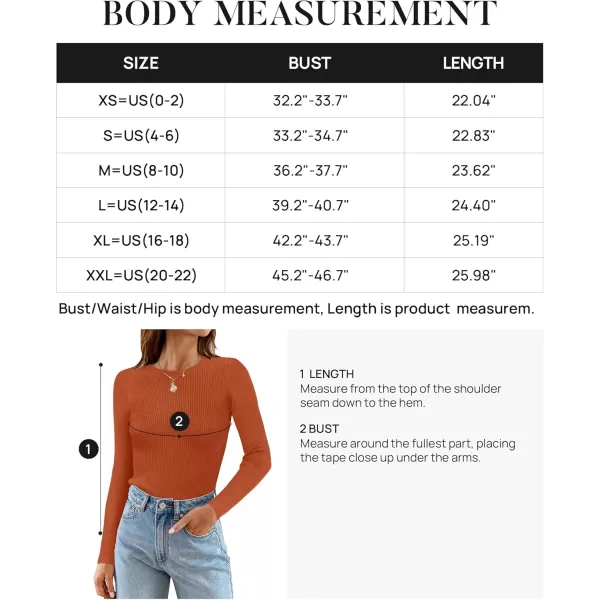 ZESICA Womens Long Sleeve Crewneck Shirts 2024 Fall Knit Sweater Slim Fitted Casual Basic Tee TopsCaramel